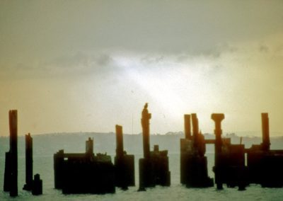 Stokes Bay,Remnants of railway pier legs,