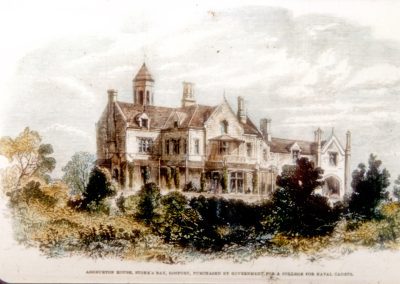 now Bay House school,Ashburton House - Naval College, 1862,painting