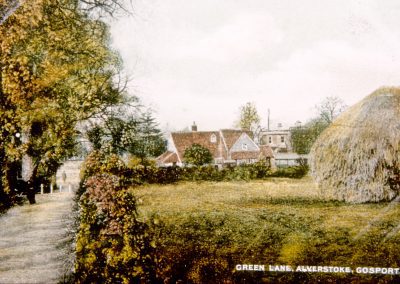 Green Lane,Cottages and haystack postcard, 1906,Peter Rogers