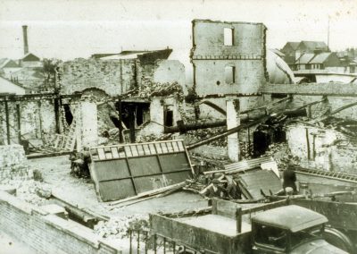 Beach Street,Bomb damage & grounded barrage balloon, WW2,