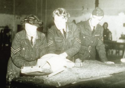 HMS Daedalus,W.A.A.F.s packing a parachute, WW2,