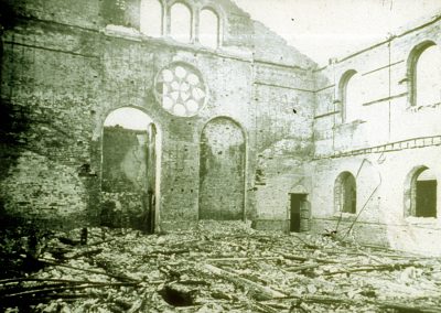 Bombed church Place unknown, WW2,