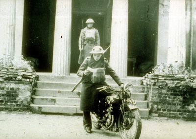 Bury Hall Lane,Home Guard despatch rider at Bury Hall, 1941,