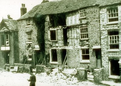 Church Path,Bomb damage at Church Path, WW2,Reversed