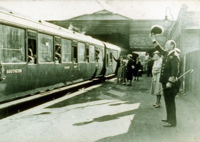 Gosport Town Station,HMS St. Vincent Boy Cadets leaving for Isle of Man, 1939,